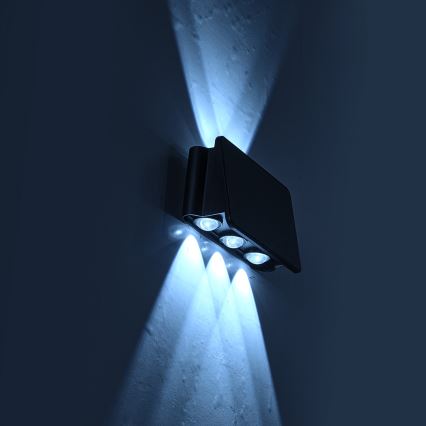 LED соларен стенен осветител ALF LED/4W/1200 mAh 6000K IP54 черен