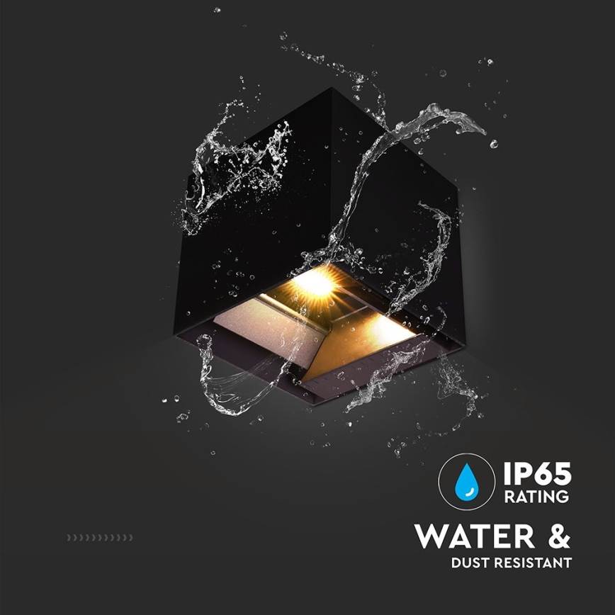 LED соларен стенен осветител с сензор LED/9W/3,7V 3000/4000/5000K 2600 mAh IP65 черен