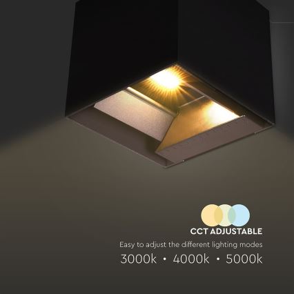 LED соларен стенен осветител с сензор LED/9W/3,7V 3000/4000/5000K 2600 mAh IP65 черен