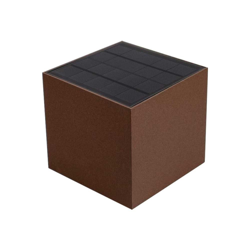 LED соларен стенен осветител с сензор LED/9W/3,7V 3000/4000/5000K 2600 mAh IP65 кафяв