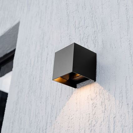 LED соларен стенен осветител с сензор LED/9W/3,7V 3000/4000/5000K 2600 mAh IP65 черен
