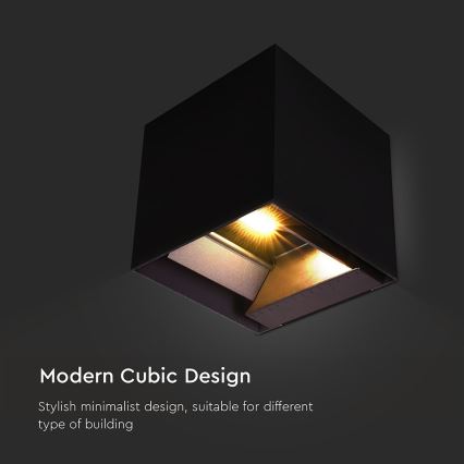 LED соларен стенен осветител с сензор LED/9W/3,7V 3000/4000/5000K 2600 mAh IP65 черен