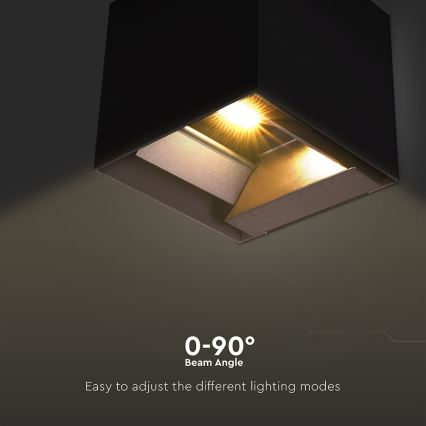 LED соларен стенен осветител с сензор LED/9W/3,7V 3000/4000/5000K 2600 mAh IP65 черен