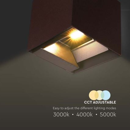 LED соларен стенен осветител с сензор LED/9W/3,7V 3000/4000/5000K 2600 mAh IP65 кафяв