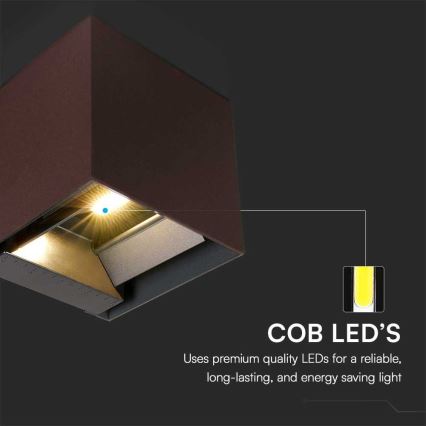 LED соларен стенен осветител с сензор LED/9W/3,7V 3000/4000/5000K 2600 mAh IP65 кафяв