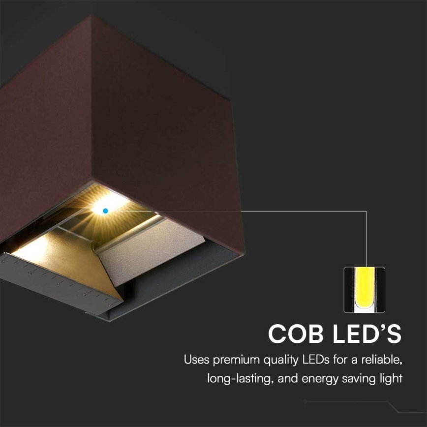 LED соларен стенен осветител с сензор LED/9W/3,7V 3000/4000/5000K 2600 mAh IP65 кафяв