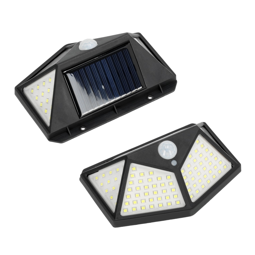 LED соларен стенен фенер с сензор LED/1W/3,7V 6500K IP44 1200 mAh