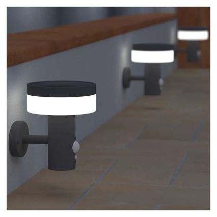LED соларен стенен осветител с сензор LED/2W/3,7V 1200 mAh IP44