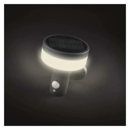 LED соларен стенен осветител с сензор LED/2W/3,7V 1200 mAh IP44