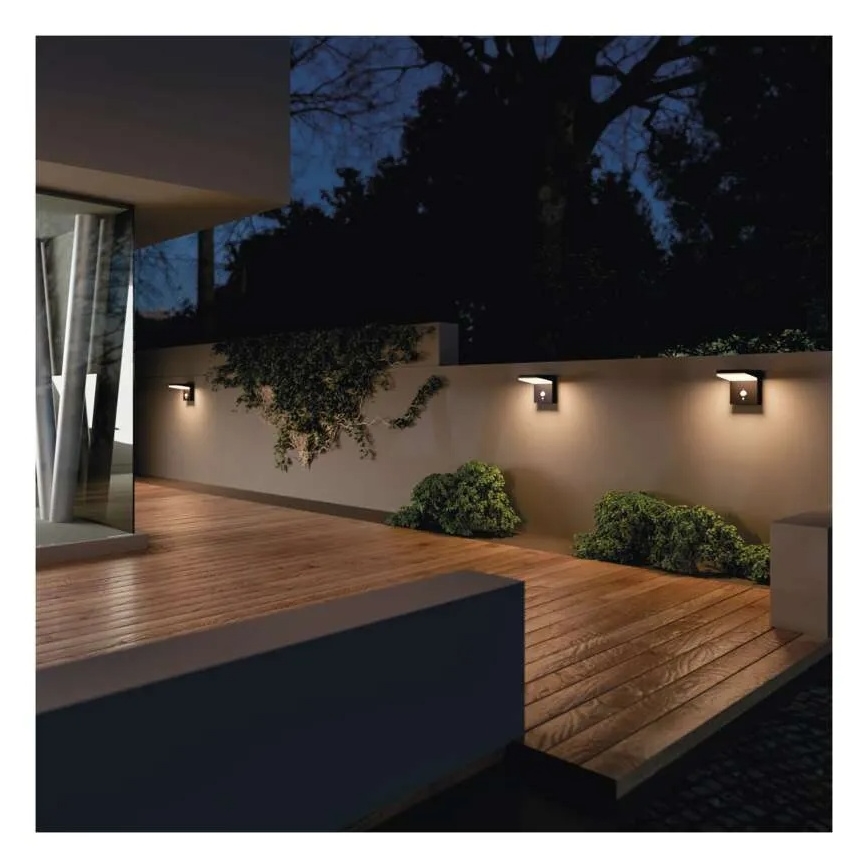 LED соларен стенен осветител с сензор LED/4,4W/3,7V 2200 mAh IP44