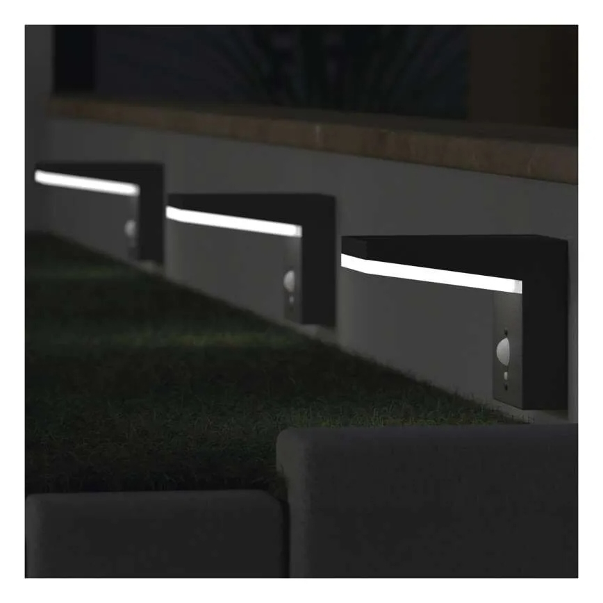 LED соларен стенен осветител с сензор LED/4,4W/3,7V 2200 mAh IP44