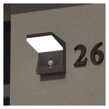 LED соларен стенен осветител с сензор LED/4,4W/3,7V 2200 mAh IP44