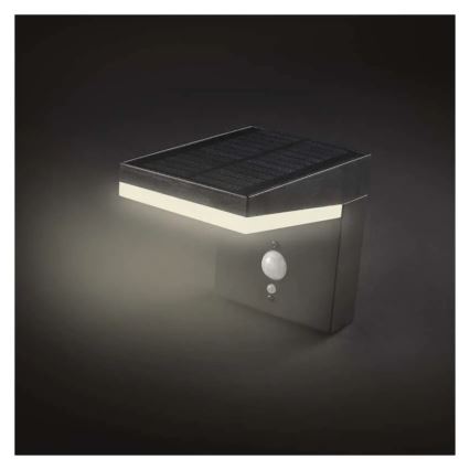 LED соларен стенен осветител с сензор LED/4,4W/3,7V 2200 mAh IP44