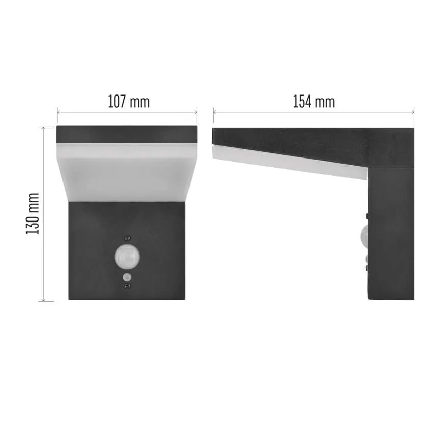 LED соларен стенен осветител с сензор LED/4,4W/3,7V 2200 mAh IP44