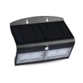 LED соларен стенен фенер с сензор LED/7W/3,7V 4000K IP65 4000 mAh черен