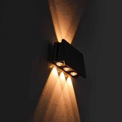 LED соларен стенен осветител ALF LED/4W/1300 mAh 3000K IP54 черен