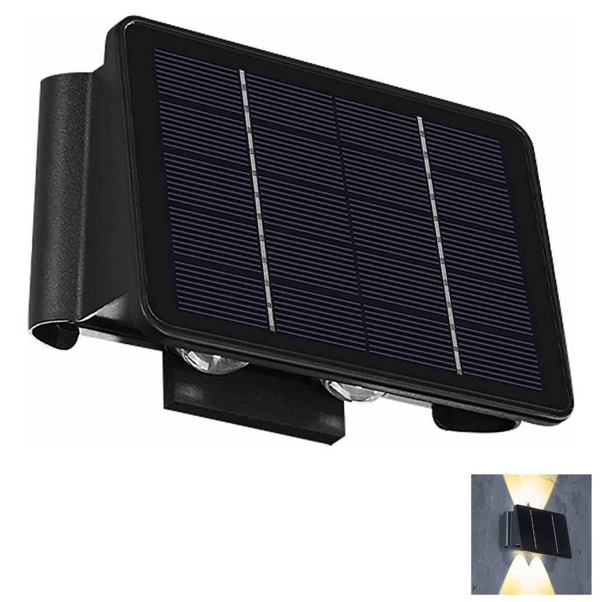 LED Соларен стенен осветител 4xLED/1,5W/3,7V 1500 mAh IP54 черен