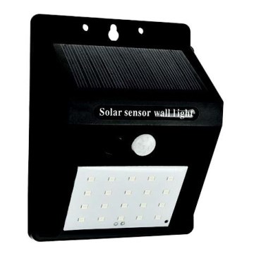 LED соларен стенен осветител с сензор LED/0,55W/3,7V 1200mAh 6500K IP65
