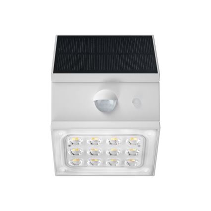 LED стенен соларен осветител със сензор LED/2,5W/3,7V 3000/4000/6000K IP65 1200 mAh бял