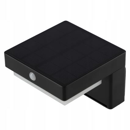 LED соларен стенен осветител със сензор LED/5W/3,7V 2000 mAh IP44 черен