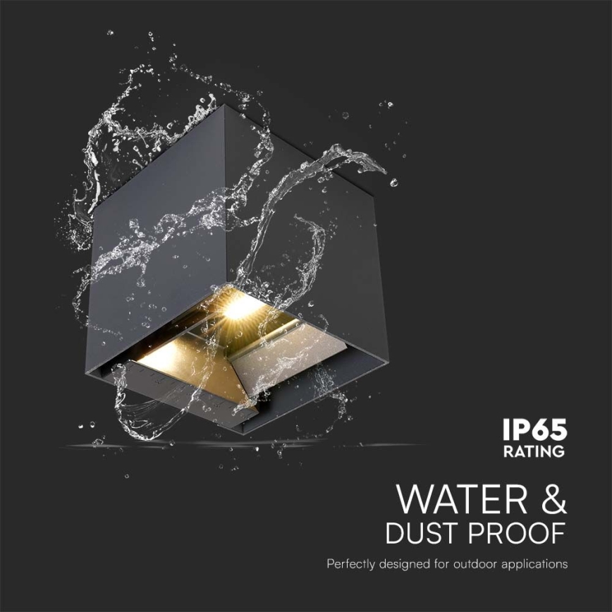 LED соларно стенно осветително тяло със сензор LED/9W/5V 3000/4000/5000K IP65 2600 mAh антрацит