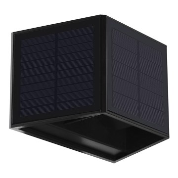 LED соларен стенен осветител WINGS LED/2W/1300 mAh 3,7V 6000K IP54 черен