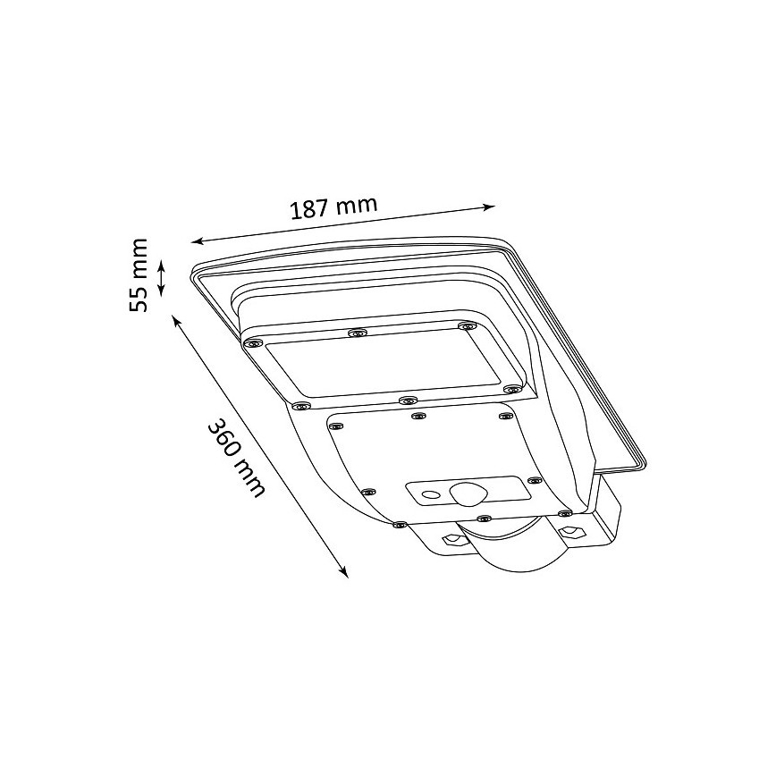 LED соларен уличен фенер с сензор STREET LED/3W/3,2V 5000 mAh IP65 + дистанционно управление