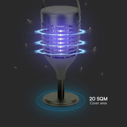 LED Соларен уред за защита от насекоми 3в1 LED/1,3W/3,7V IP24 20 мм 2200 mAh