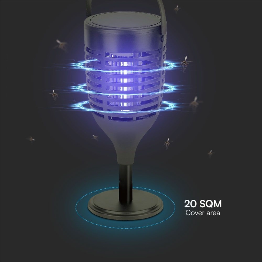 LED Соларен уред за защита от насекоми 3в1 LED/1,3W/3,7V IP24 20 мм 2200 mAh