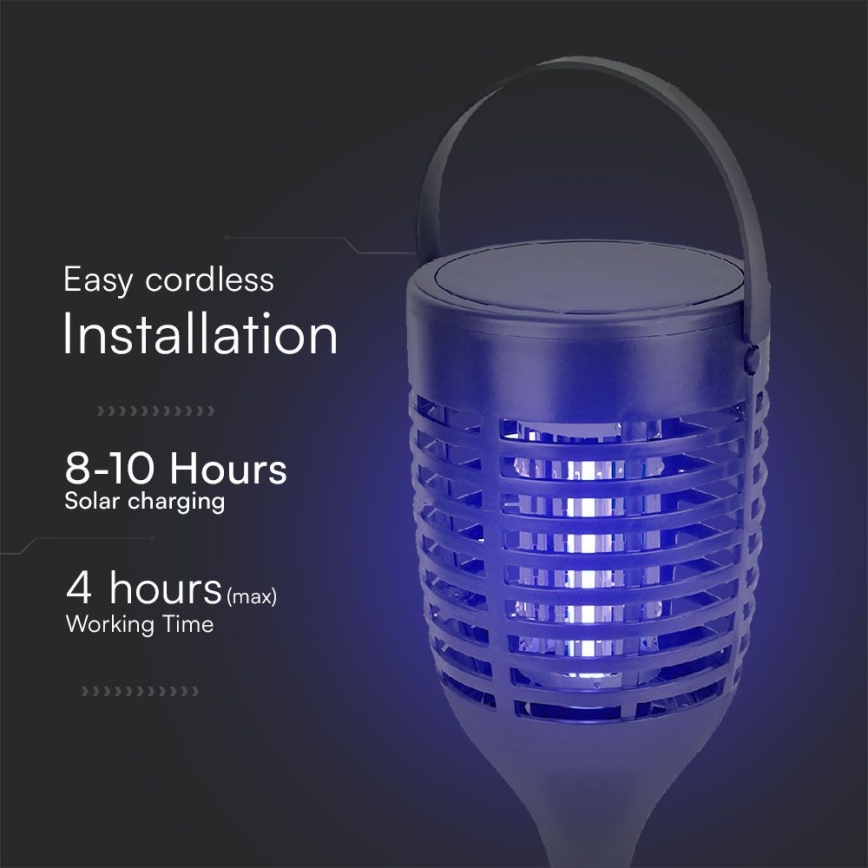 LED Соларен уред за защита от насекоми 3в1 LED/1,3W/3,7V IP24 20 мм 2200 mAh