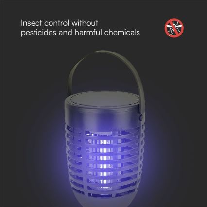LED Соларен уред за защита от насекоми 3в1 LED/1,3W/3,7V IP24 20 мм 2200 mAh