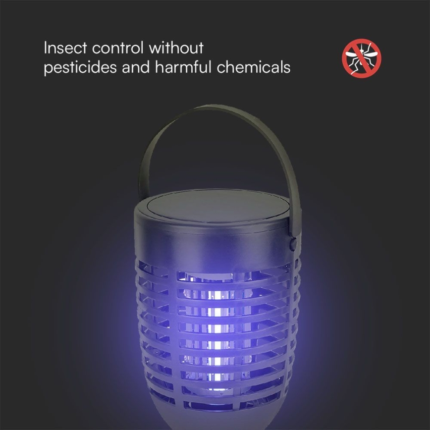 LED Соларен уред за защита от насекоми 3в1 LED/1,3W/3,7V IP24 20 мм 2200 mAh