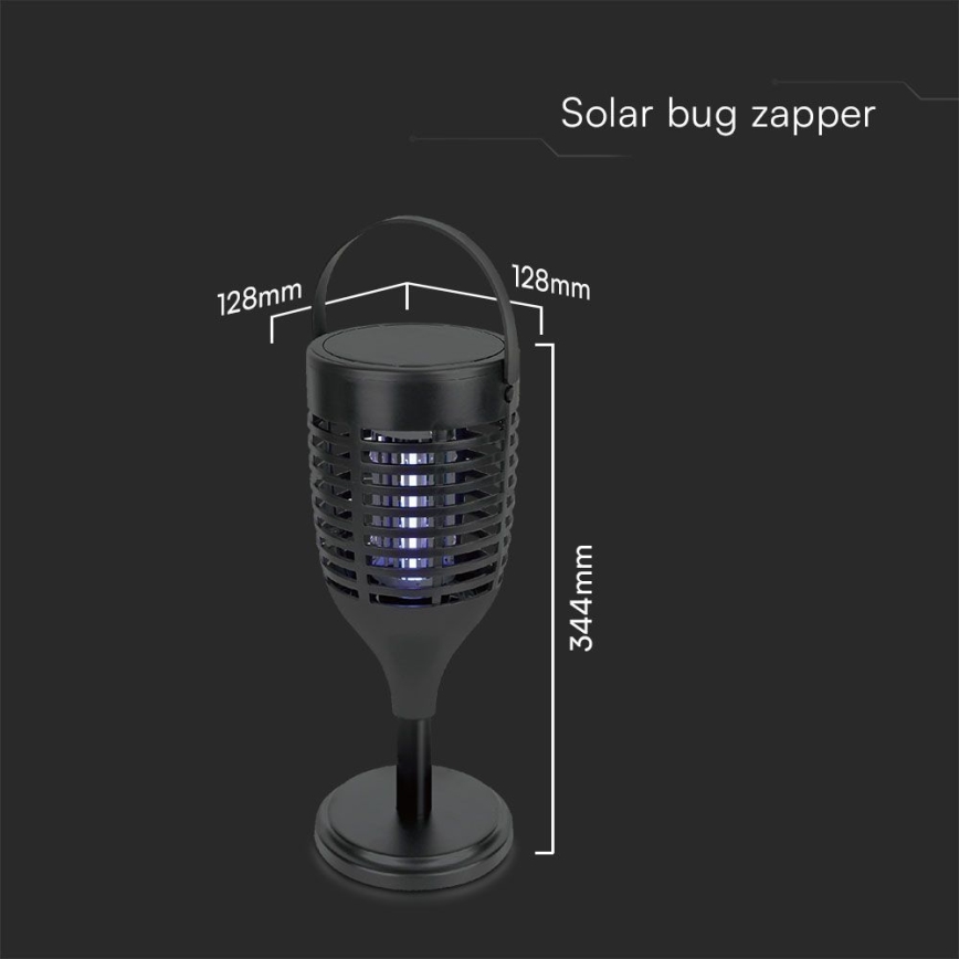 LED Соларен уред за защита от насекоми 3в1 LED/1,3W/3,7V IP24 20 мм 2200 mAh