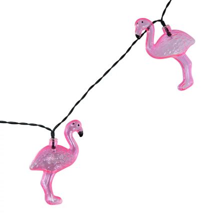 LED Соларна декоративна верига 10xLED/1,2V 300 mAh 3,8 m IP44 фламинго