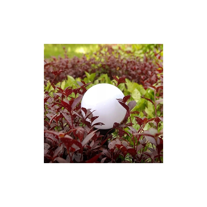 LED соларна лампа, 1,2 V, 6500 K, 200 mAh, Ø 20 см, IP44, бяла/черна