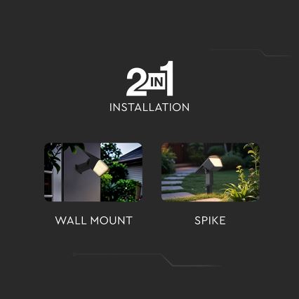 LED соларна лампа 2 в 1 LED/1,3W/3,7V 3000/4000/6400K IP65 1200 mAh