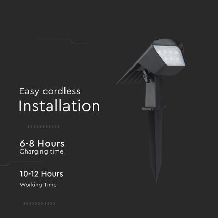 LED соларна лампа 2 в 1 LED/1,3W/3,7V 3000/4000/6400K IP65 1200 mAh