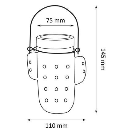 LED Соларна лампа CACTUS LED/1,2V IP44