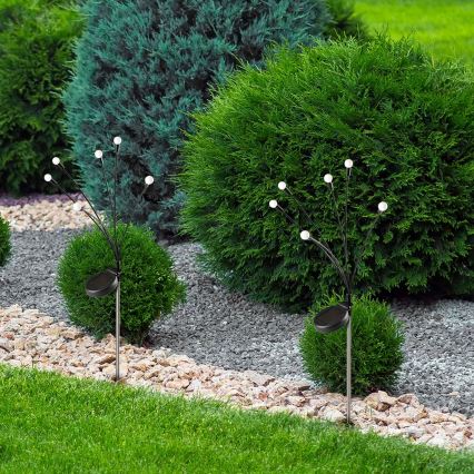 LED Соларна лампа FIORINI 6xLED/1,2V 600 mAh IP44 черна