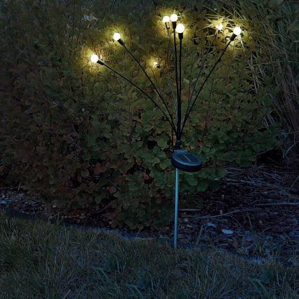 LED Соларна лампа FIORINI 8xLED/1,2V 600 mAh IP44 черен