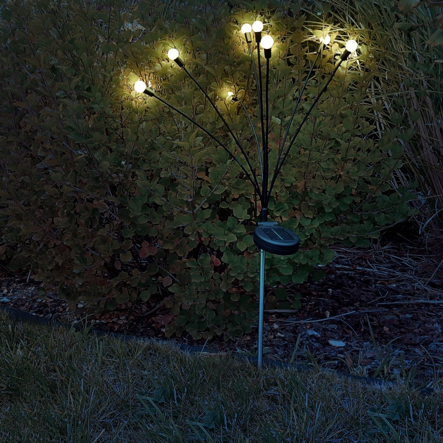 LED Соларна лампа FIORINI 8xLED/1,2V 600 mAh IP44 черен