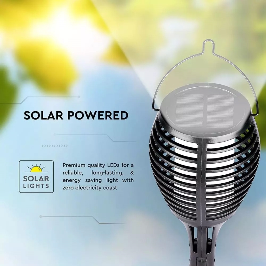 LED Соларна лампа FLAME 4в1 1xLED/0,45W/3,7V IP44 500 mAh
