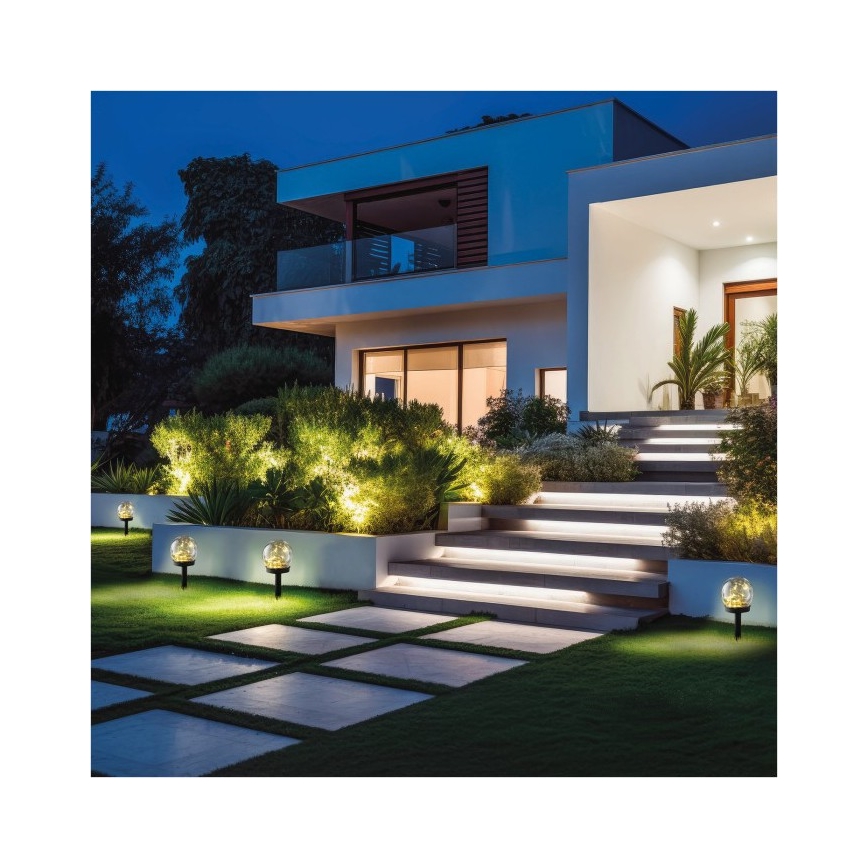 LED соларна лампа GLEAM LED/1,2V 3000K IP44 40 mAh прозрачна/черна