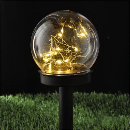 LED соларна лампа GLEAM LED/1,2V 3000K IP44 40 mAh прозрачна/черна