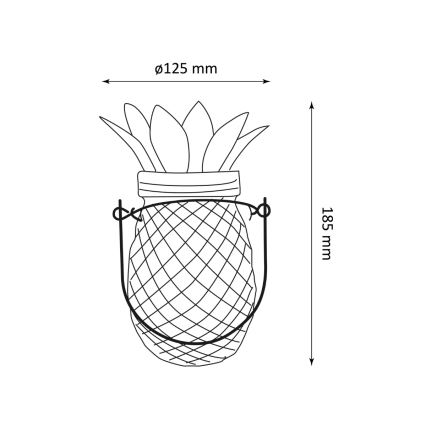 LED Соларна лампа JAR LED/1,2V 150 mAh IP44 ананас