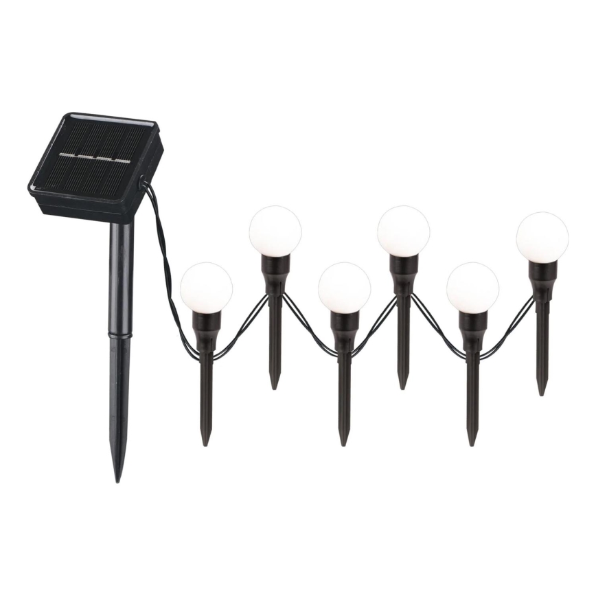 LED Соларна лампа KULKI 6xLED/1,2V 600 mAh 4,3 m IP44 черен/бял