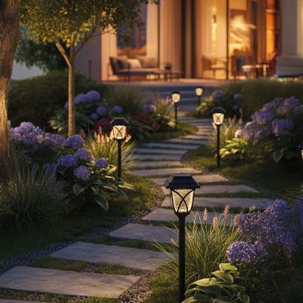 LED соларна лампа LAWN LED/1,2V 100 mAh 3000K 44 cm IP44 черна
