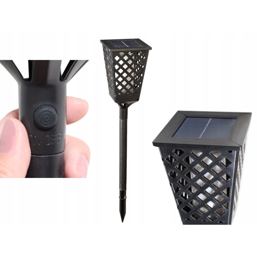 LED Соларна лампа LED/0,6W/5,5V IP65 107 см черен