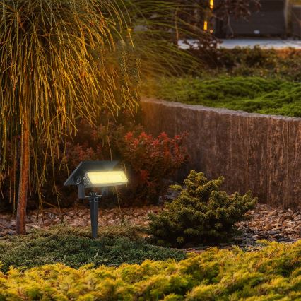 LED Соларна лампа 2в1 LED/0,9W/3,7V 3000K IP65 1200 mAh черна