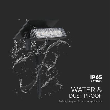 LED Соларна лампа 2в1 LED/0,9W/3,7V 3000K IP65 1200 mAh черна